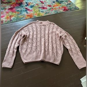 Anthropologie pink chunky sweater